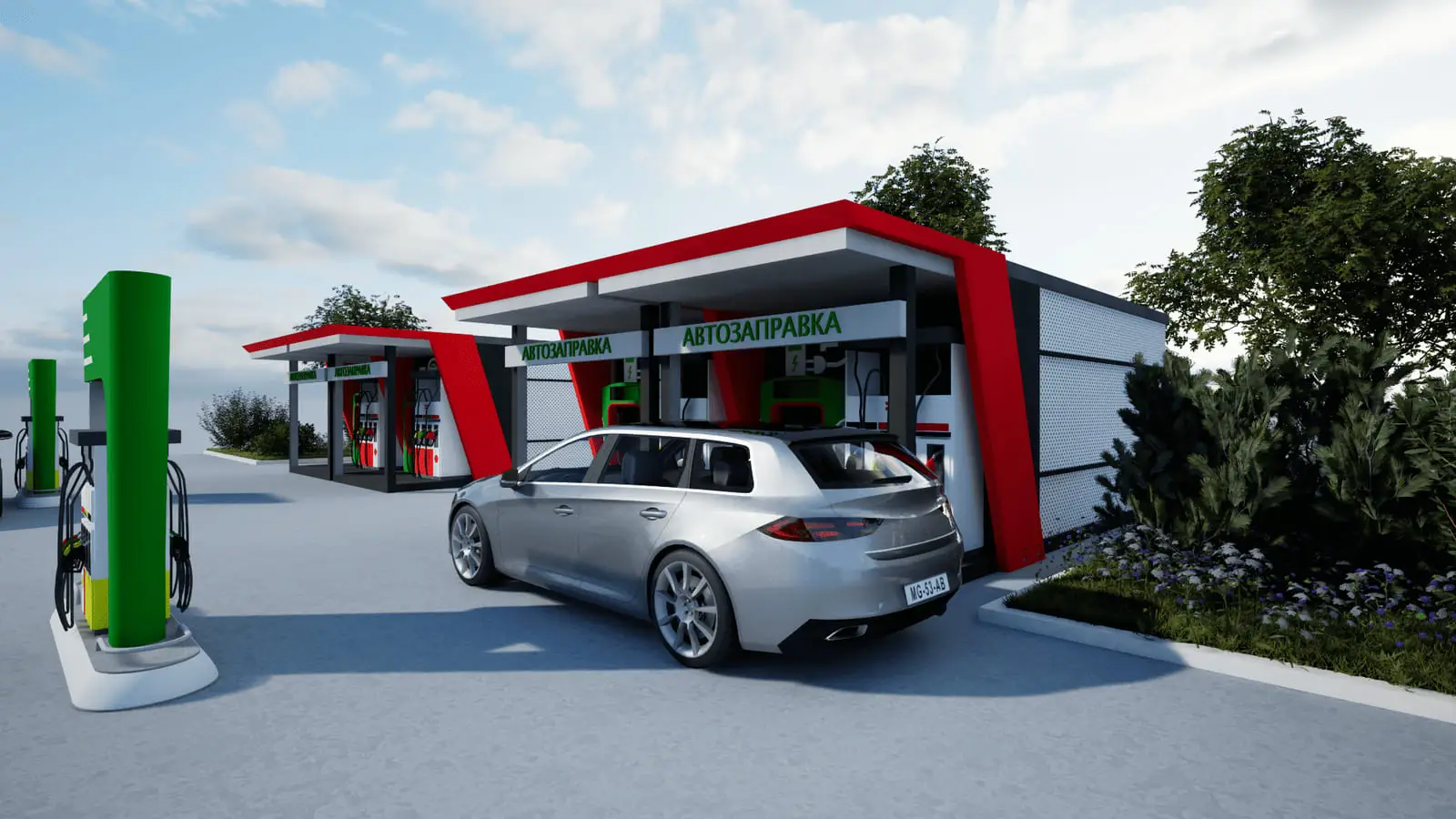Modular fuel station complex: visualisation 1