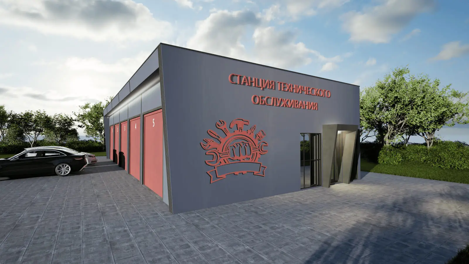 Modular vehicle service stations: visualisation 1