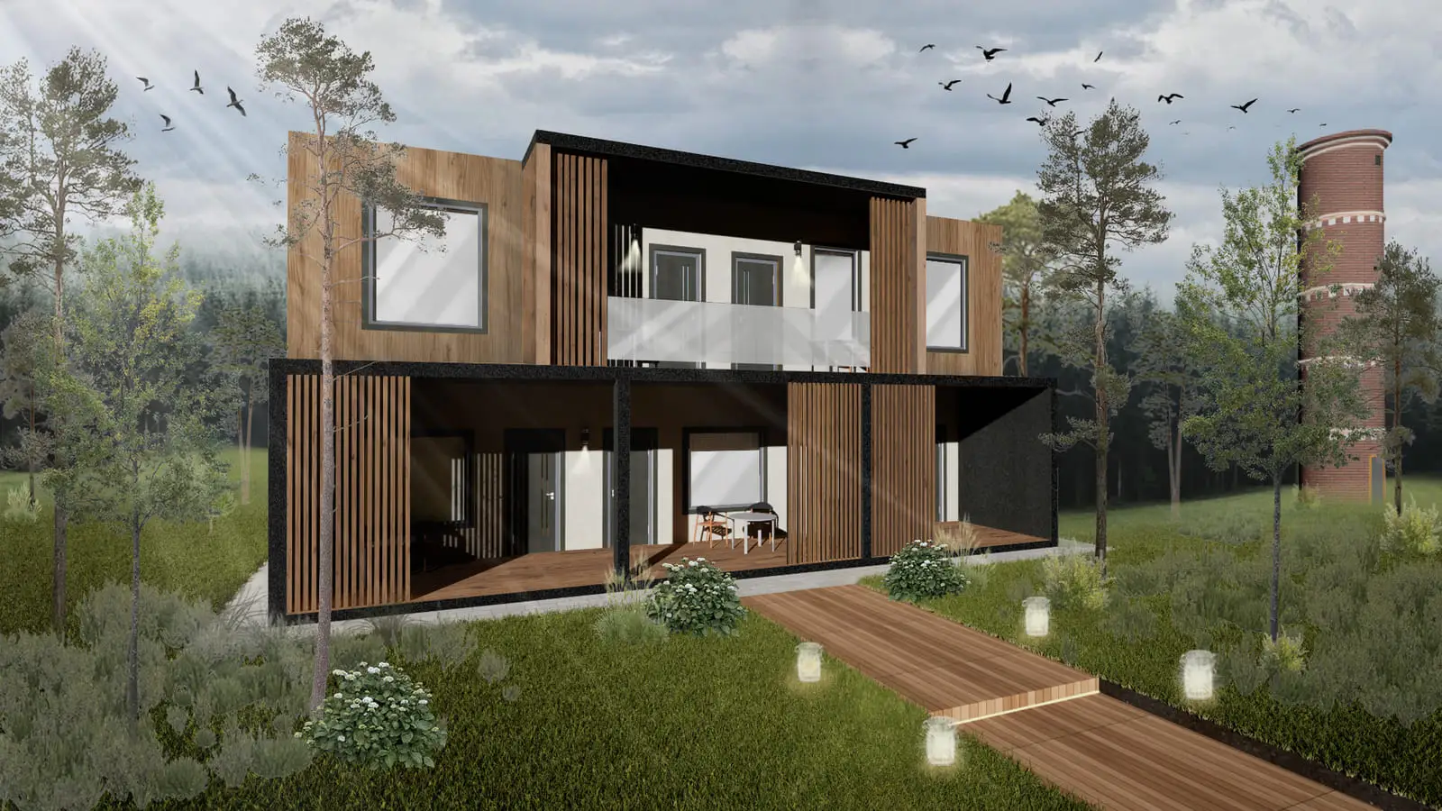 Modular glamping units: visualisation 1