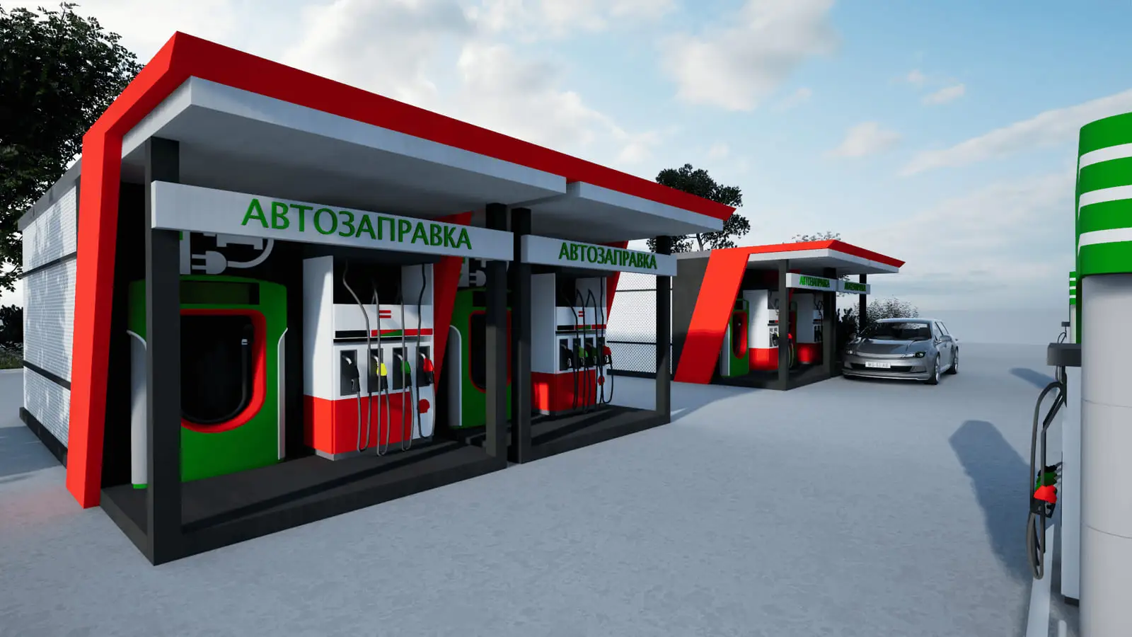 Modular fuel station complex: visualisation 3