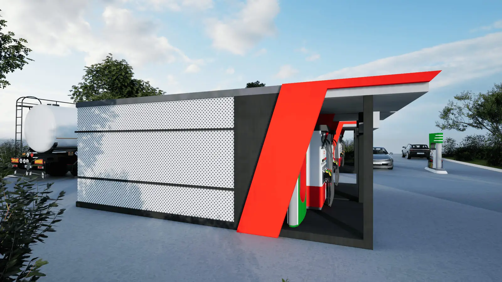 Modular fuel station complex: visualisation 4